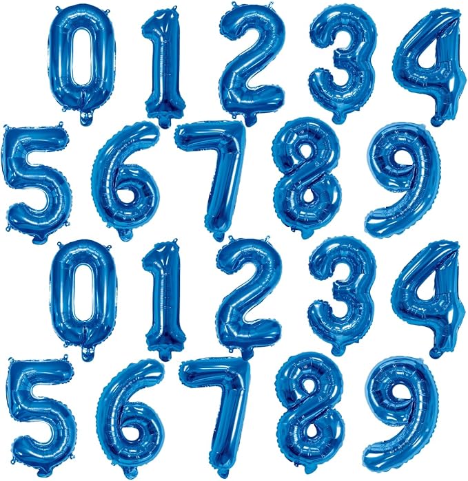 20 Pieces Foil Mylar Number Balloons 0 to 9 Set by YPSelected