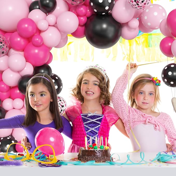Amandir 153pcs Pink Black Balloon Garland Arch Kit Different Sizes | 18 12 10 5 - Image 6