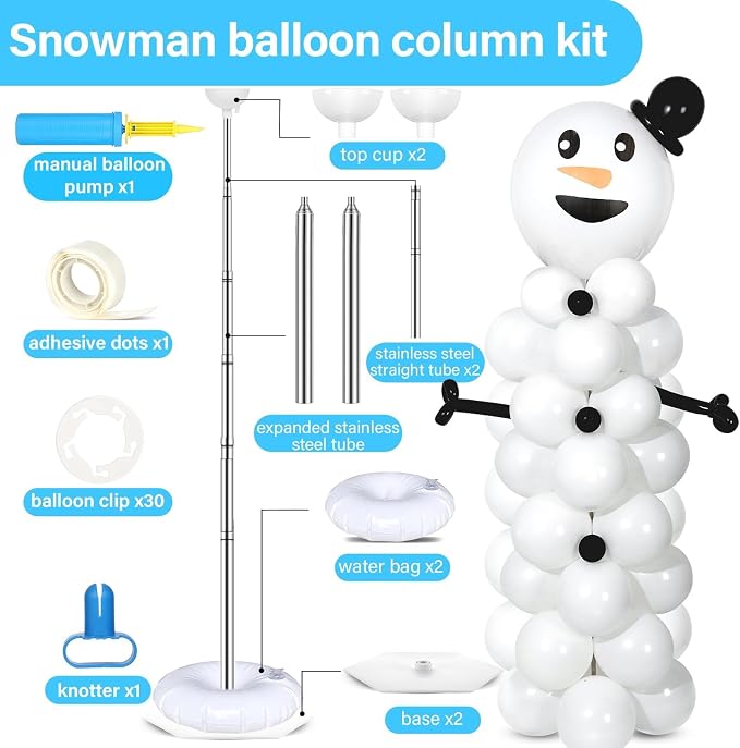 2 Sets Snowman Balloon Column Stand Kit - Image 2