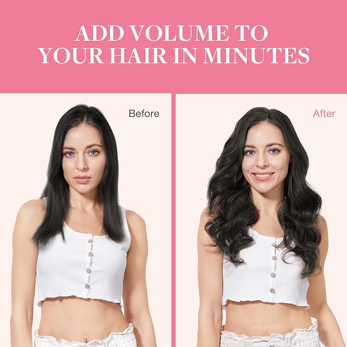 GOO GOO Clip in Hair Extensions Real Human Hair, Remy Human Hair Extensions Clip ins for Women, Natural Human Hair, 18inch 110g 7Pcs, 2 Dark Brown