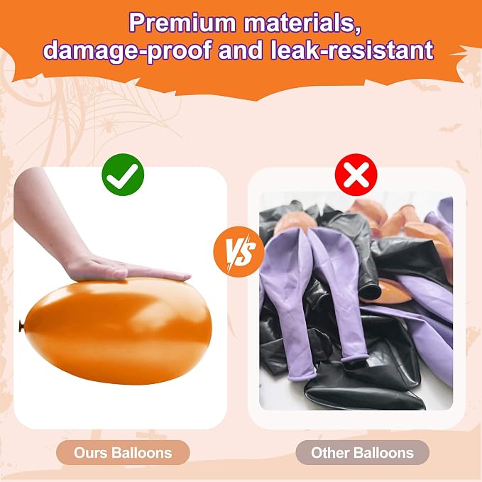Black Orange Purple Latex Halloween Balloons 45ct 12in | Latex, classic - Image 3