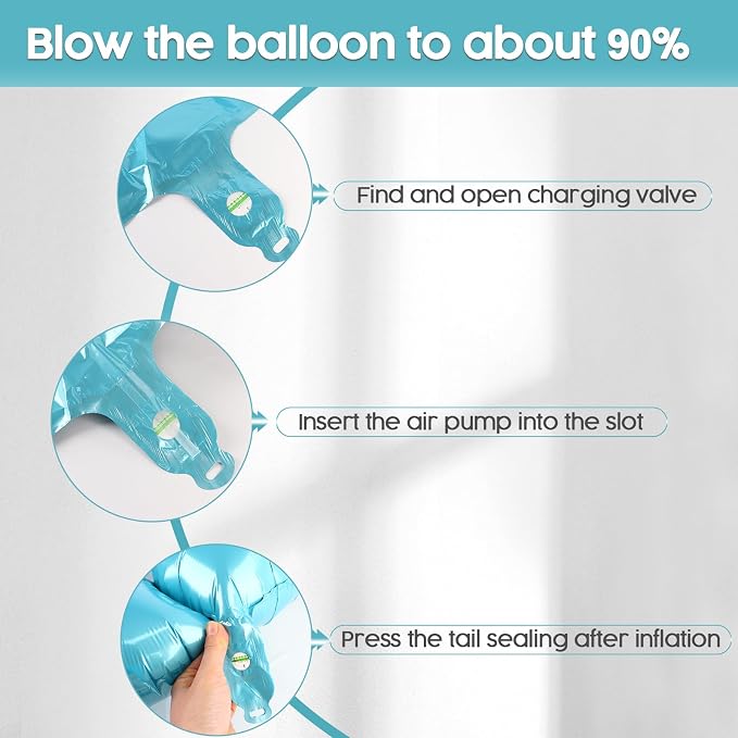 8 Balloon - Pastel Blue Birthday Number Balloons, 40 Inch Decorations | Pastel - Image 6