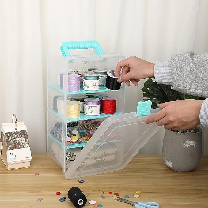 BTSKY Clear Plastic Dividing Storage Box - Image 2