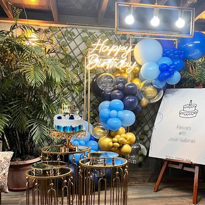 Navy Blue Gold Party Balloons - Image 7
