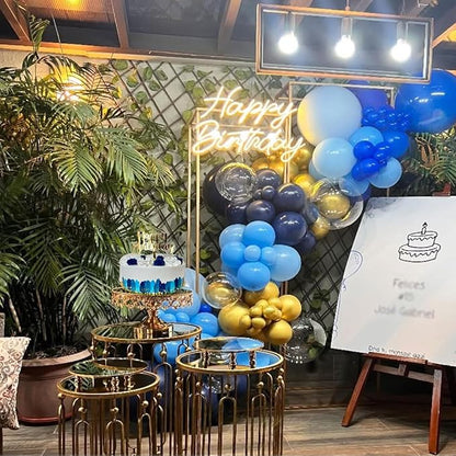 Navy Blue Gold Party Balloons - Image 7