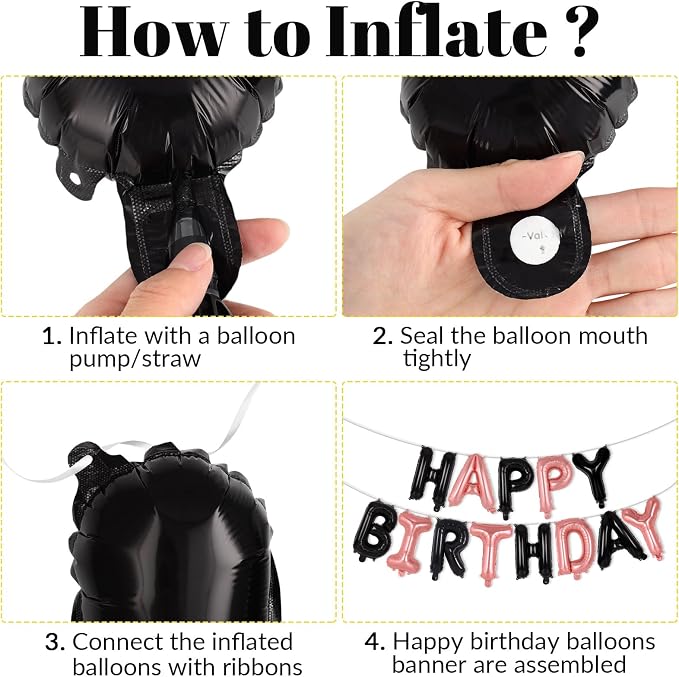 Happy Birthday Balloons Banner, Foil Balloon Personalized Name Letters Balloons - Image 7