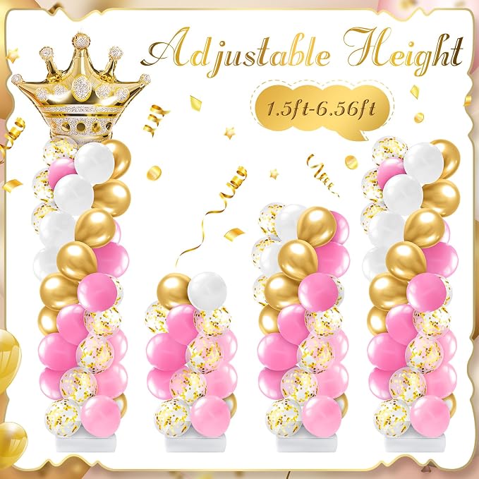 Kasyat 2 Sets Princess Party Balloon Column Stand Kit - Image 5