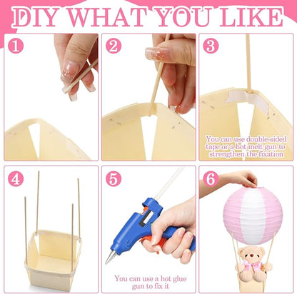12 Sets Baby Shower Hot Air Balloon Table Centerpieces DIY Paper Lanterns - Image 6