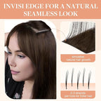 GOO GOO Invisi Edge Tape in Hair Extensions Human Hair, 4A Chocolate Brown, 10pcs 14inch 25g, Virgin Remy Hair, Seamless Injected Tape, Natural Look
