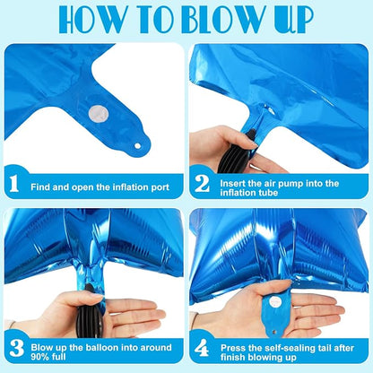 20 Pcs Star Balloons, 18 Inch Blue Star Foil Balloons, Stars Shaped Balloon - Image 6