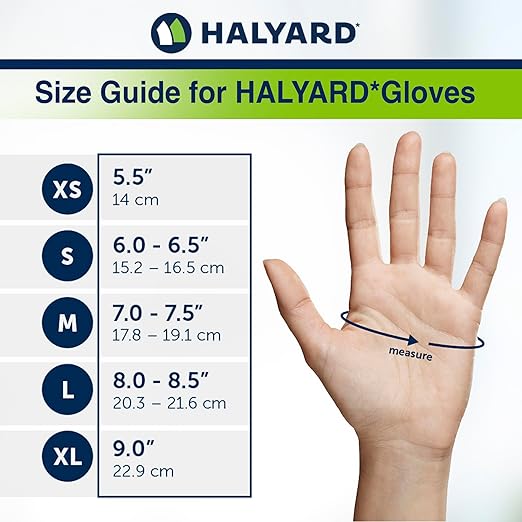 HALYARD Sterling SG Nitrile Powder-Free Exam Gloves, 3.7 mil, 9.5 Inches, Gray, Large, 41660 (Box of 250)