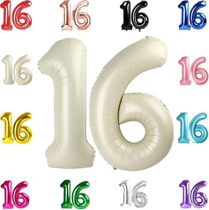 Cream Number 16 Balloon 40 Inch by IWERP