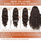 Synthetic Lace Front Wigs Pre Plucked 26 Inch Long Wavy Chocolate Brown 100% Futura Premium 13x4 HD Lace Wigs For Black Women Ready to Wear Beginner Friendly