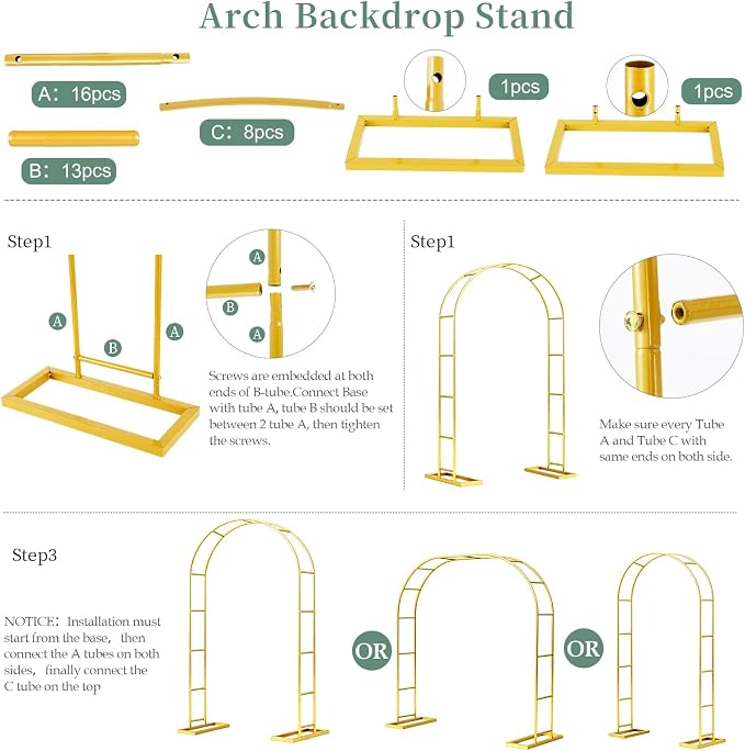 WellSign Wedding Arch 6.6FTx3.5FT Garden Trellis - Image 8