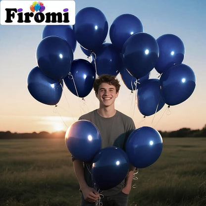 Firomi Dark Navy Blue Balloons 12-inch 100 Pack | Big Round Helium Thicken - Image 5