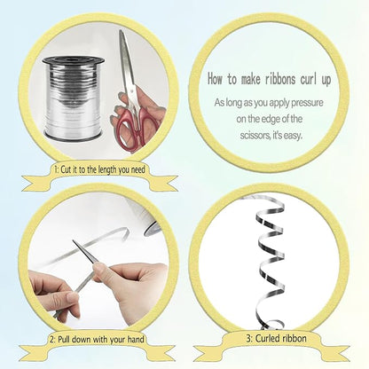 500 Yards Curling Ribbon, 1/5 Inch Shiny Silver Ribbon, Balloon String - Image 3