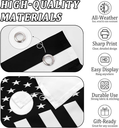 Custom Black American Flag 3x5 Ft Outdoor, Personalize Print Your Own - Image 5
