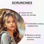 Velvet Hair Scrunchies for Girls and Women, Premium Elastic Tie-Dye Scrunchies and Ponytail Holders - 12 Colors