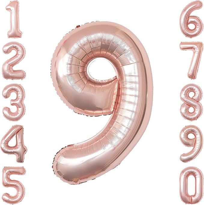 Rose Gold Number 9 Balloon 40 Inch, Radiant Blush Foil by Unknown