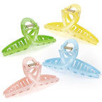 Big Hair Claw Clips Large Butterfly Hair Clips for Women 5.1" Large Transparent Clip Larger Size Hair Clip for Girls Clear Candy Hair Clip Hair Accessories for Long Thin Thick Hair 4 Pcs