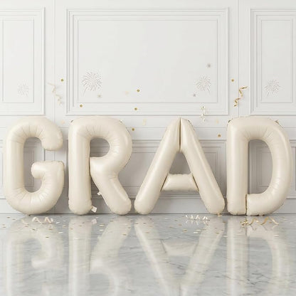Biapian 40 Inch GRAD Balloons, Cream Letter Balloon, Large Banner by BIAPIAN