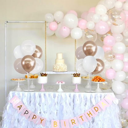 TONIFUL 4 Set Nude White Champagne Gold Balloon Stand Centerpiece - Image 5