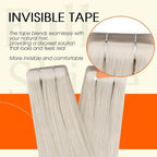 Full Shine Intact Tape Ins Human Hair Extensions Blonde Injection Tape in Hair Extensions Human Hair 18Inch Seamless Remy Skin Weft Cuticles Aligned for Women Daily Office Look 50Gram 20Pcs