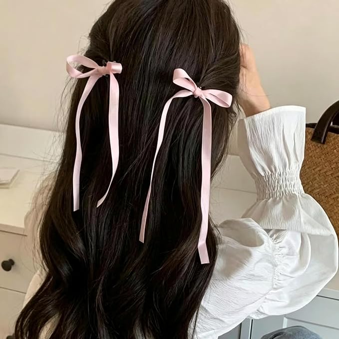 NEBURORA 50 Pcs Pink Bows for Cake Decoration Party Ribbon Bowknots | Pastel - Image 4