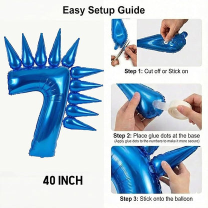 Speed Hedgehog 7th Birthday Balloon Centerpiece Set Royal Blue Red Gold Latex - Image 4
