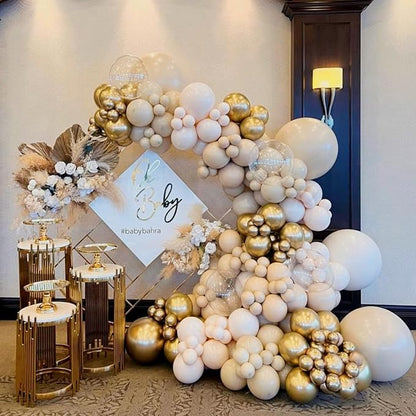 Blush Gold Beige Neutral Balloons 50pcs 12 inch Blush Champagne Gold Latex - Image 3