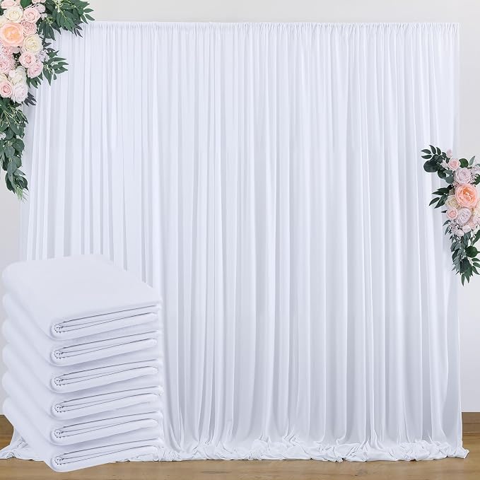 30 ft x 8 ft White Backdrop Curtain Drapes by Outpain
