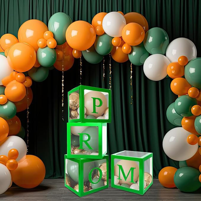 4 Pcs Prom Boxes with Letters 11.8 x 11.8 x 11.8 Inch Clear Balloon Boxes - Image 7