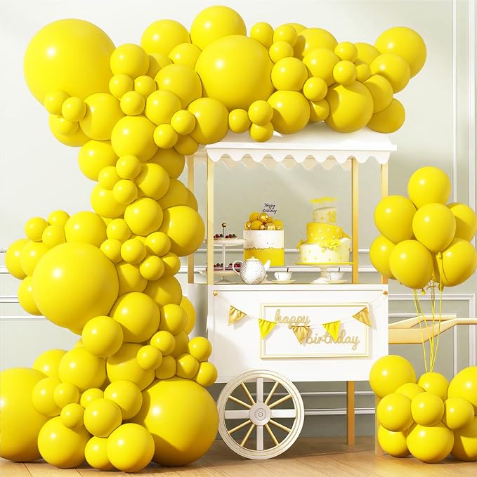 APLANET 150pcs Yellow Balloons Different Sizes 18 12 10 5 Inch Latex Balloon by ZJHAI
