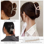 Big Butterfly Hair Accessories - 4.7" Acetate & Metal Clips for Women's Long, Thick Hair - 3 Pcs