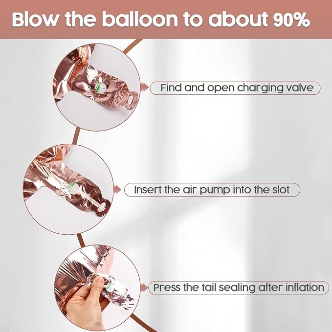 4 Balloon - Rose Gold Birthday Number Balloons, 40 Inch Party Decorations | - Image 6