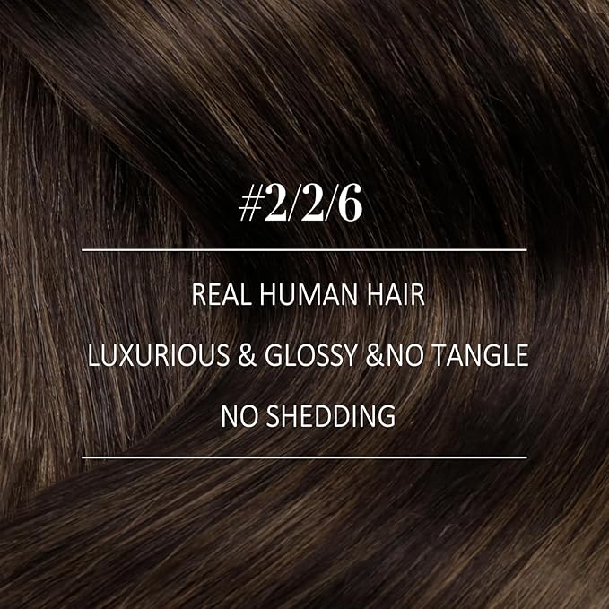 YoungSee 150G Balayage Clip in Hair Extensions Dark Brown Clip on Hair Extensions Human Hair Ombre Medium Brown Balayage Clip in Extensions Real Human Hair Straight Remy Hair 7Pcs 20In 7Pcs