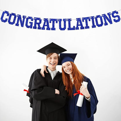 Blue Glitter Congratulations Banner, Achievement Celebrations, 2026 - Image 2