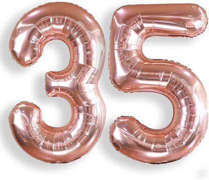 AULE 40 Inch Rose Gold 35 Balloon Number Foil 0-9 Birthday Big Numbers | by AULE