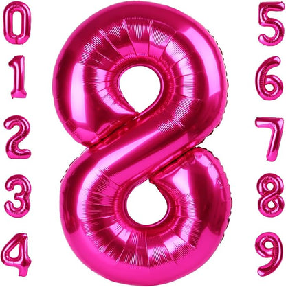 8 Balloon Number 40 Inch Hot Pink Balloons by Mluchee