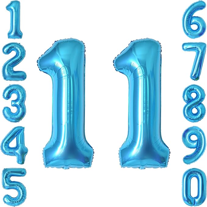 Light Blue Number 11 Balloon 40 Inch, Foil Numeral by Unknown