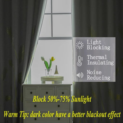 Light Grey Blackout Curtains, Thermal Insulated Window Grommet Drapes - Image 6