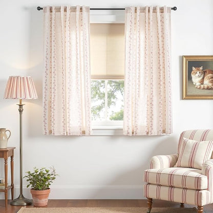 Cathy Linen Floral Curtains 63 inch Length - Image 2