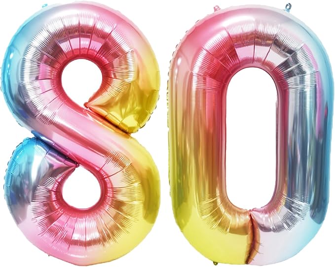 Rainbow Number Balloons Birthday Balloons by United-UnicornsParty