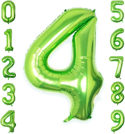 40 Inch Green Number 4 Balloon Lime Big Large Helium Number 0-9 | Giant Digital by SULALABOO