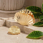2 PCS Metal Hair Clips for Women, Durable & Elegant Seashell Gold Hair Clips for Styling, Metal Claw Clips for Thick Thin Hair, Strong Hold Decorative Hair Accessories Holiday Christmas Gifts