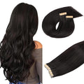 DOORES Hair Extensions Tape in, Dark Brown 18 Inch 100g 40pcs, Remy Tape in Human Hair Extensions Straight Skin Weft Natural Hair Extensions Thick Hair
