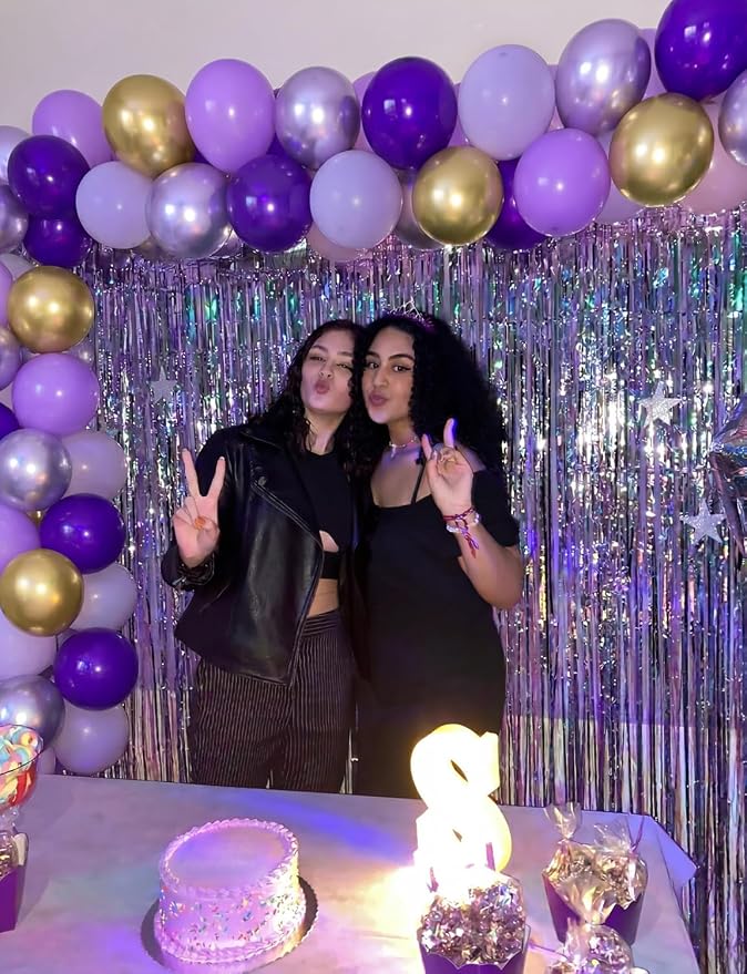Purple and Gold Balloons, Metallic Gold Balloon | 50Pcs 12 Inch Purple Gold - Image 5