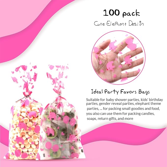 COQOFA 100 Pcs 5"X11" Gift Wrap Cello Cellophane Treat Bags Party Favor bag - Image 3