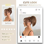 Claw Clip Ponytail Extension - 10 Inch Short Ponytail Extension, Straight Pony Tails Hair Extensions, Synthetic Hair Extensions Ponytail, Clip On Ponytails for Women (Medium Brown Mixed Light Brown)