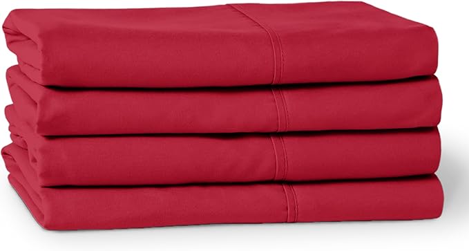 Bare Home Microfiber King Size Pillowcases - 4 Pack, Red, 20x40